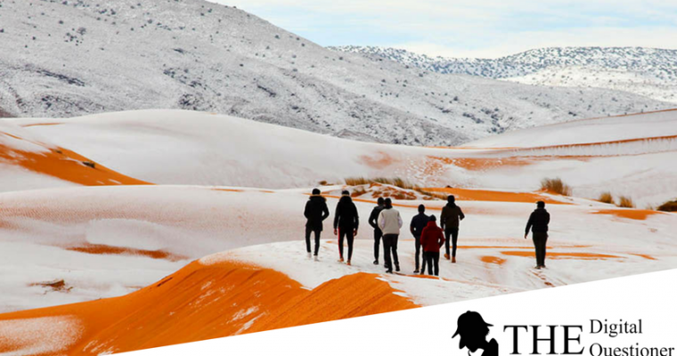 Cae nieve en el desierto del Sahara