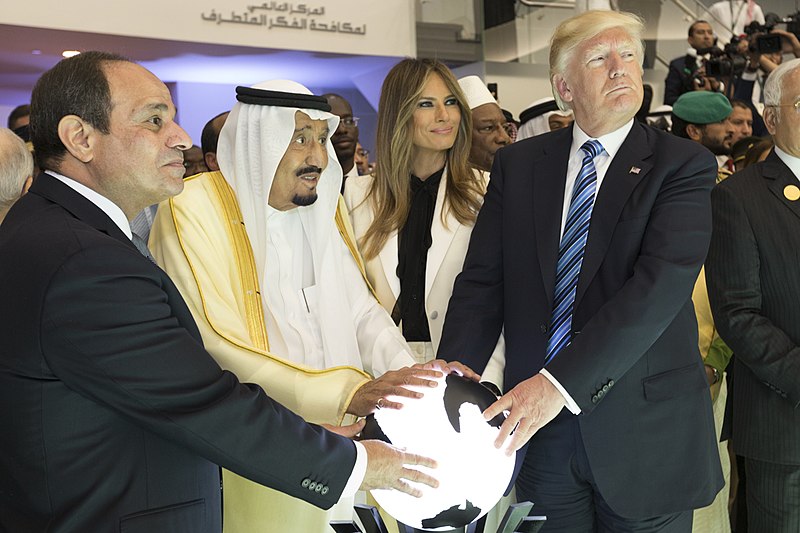 L to R: Abdel Fattah el-Sisi, King Salman of Saudi Arabia, Melania Trump, and Donald Trump, May 2017 Khashoggi