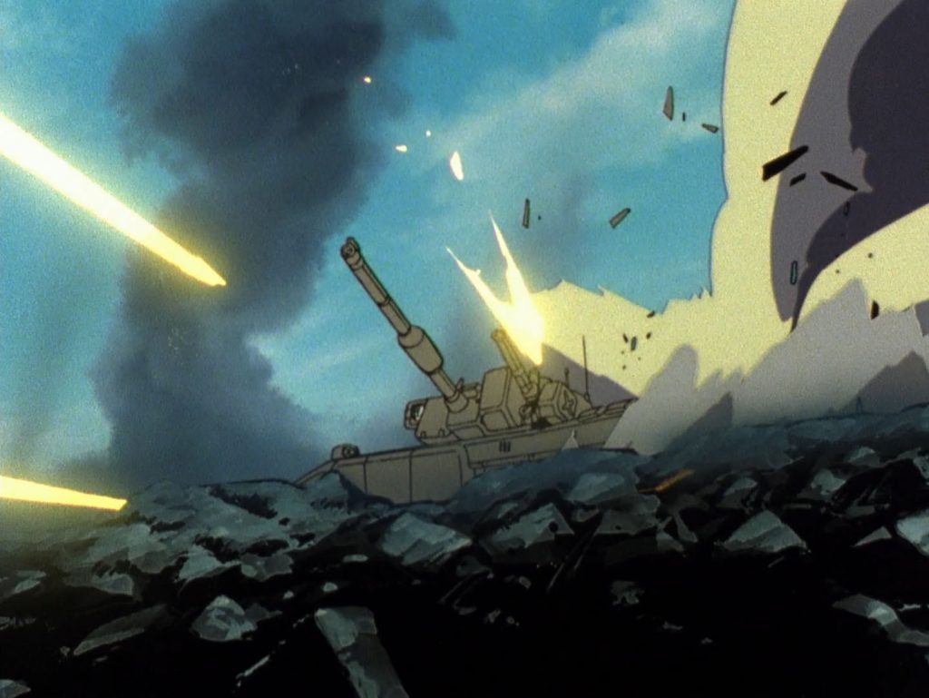 Tanque explotando en Gundam Wing