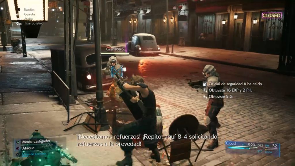 Escena de Final Fantasy VII Remake